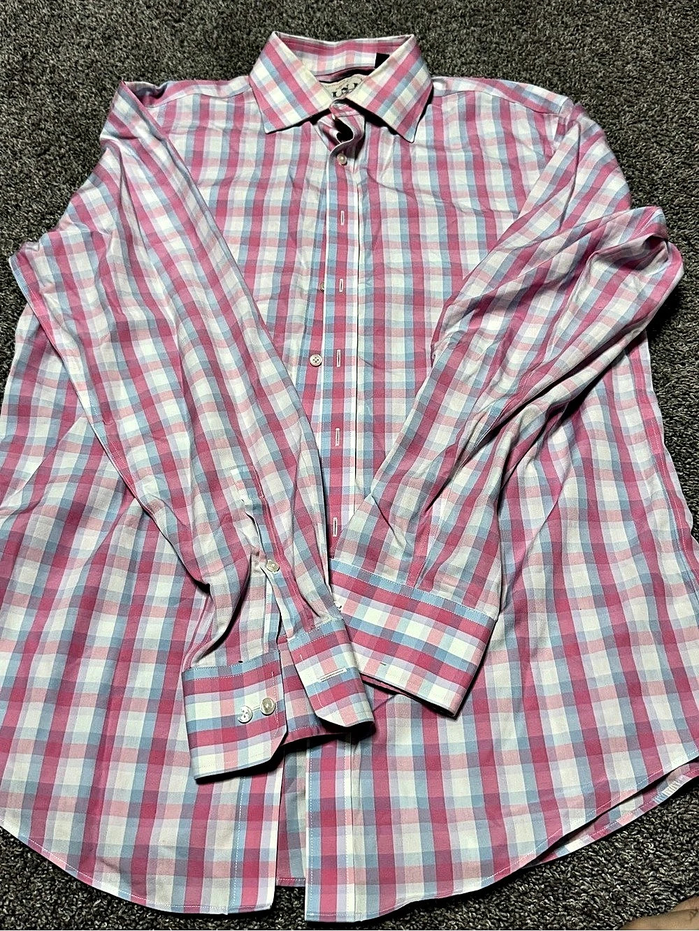 PINK Traveller Slim Fit Plaid Cotton Shirt Size 15 1/2 Like New